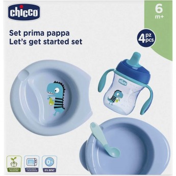 Набор детской посуды CHICCO 6м+, голубой