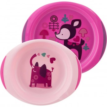 Набор тарелок CHICCO 12м+ розовый