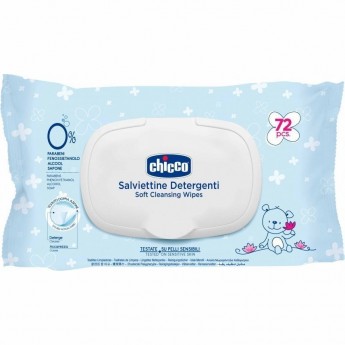 Очищающие салфетки CHICCO, 72 шт, Голубой