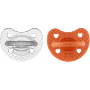Пустышка силиконовая CHICCO PHYSIOFORMA LUXE or-transp 16-36 мес 2 шт
