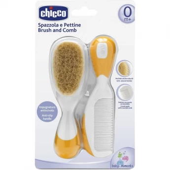 Расческа и щетка натуральная CHICCO оранжевый
